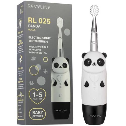 Электрическая звуковая зубная щетка Revyline RL 025 Panda, черная